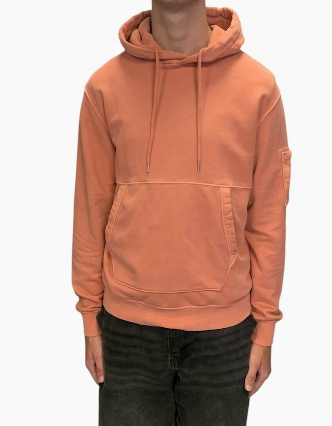 CP Company Men's Diagonal Raised Fleece Lens Hooded Sweatshirt - Cedar Wood - Size: EXTRA large