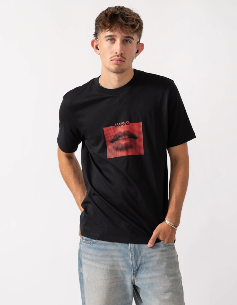 HUGO Deterni Mens Graphic Print T-Shirt - Black 001