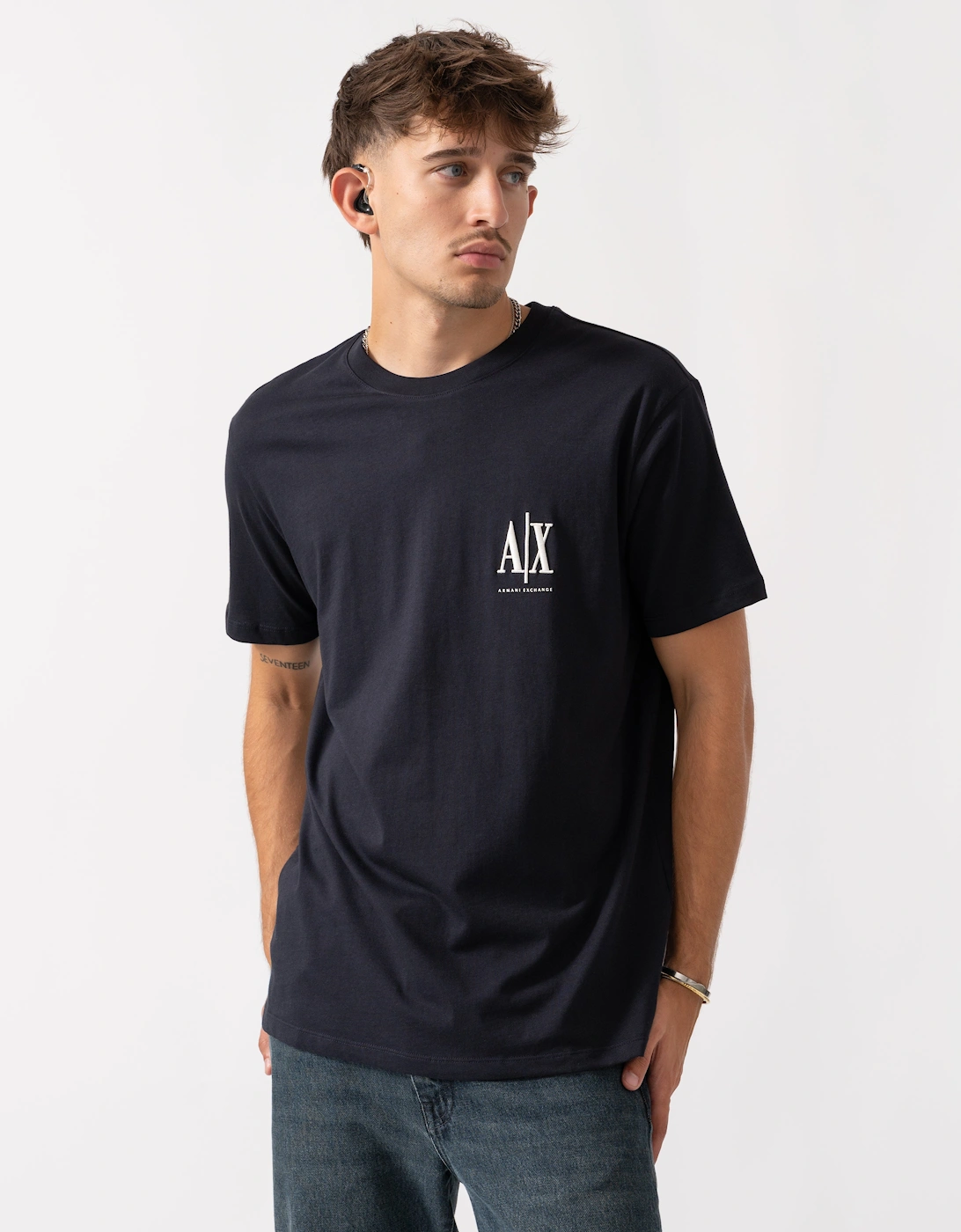 Armani Exchange Men's Black T-Shirt Xm000365-Af12308 - Deep Navy Ub101  42 Xl