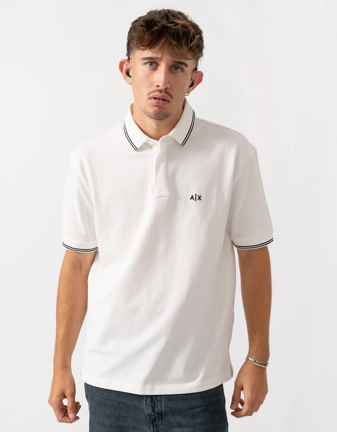 Armani Exchange Men's White Polo Shirt Xm001287-Af17321 - Off U0009 - : 42 Xl