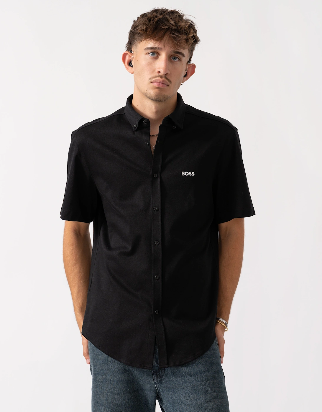 BOSS Green B_Motion Mens Short Sleeve Shirt 50544784 - Black 002, 2 of 1