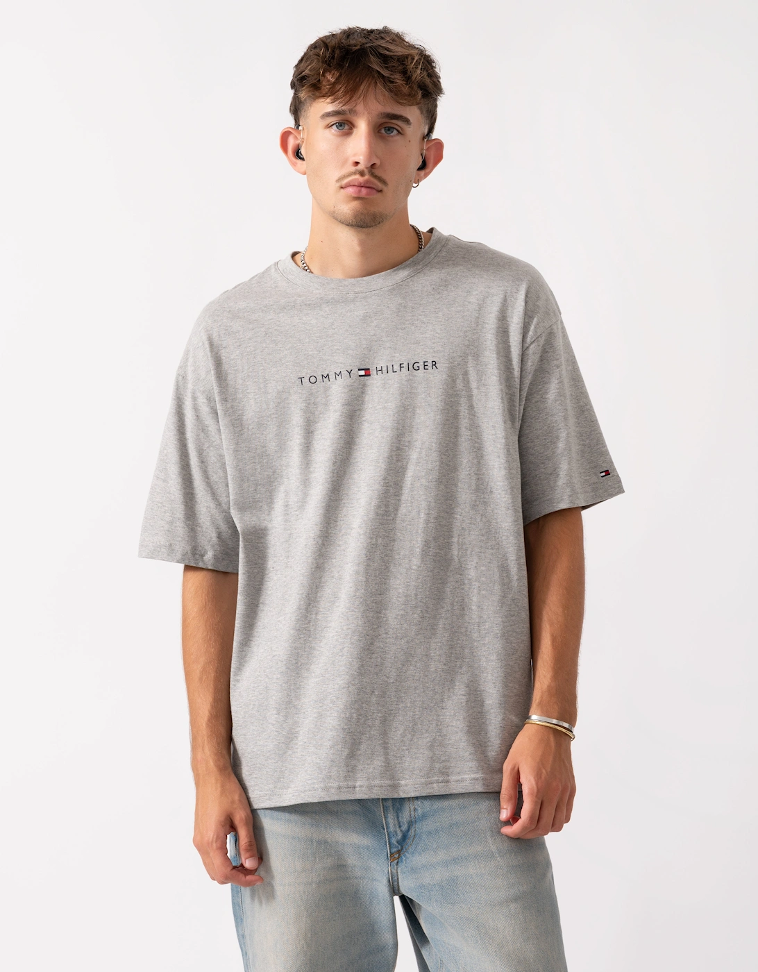 Contrast Logo Mens T-Shirt - Light Grey Heather, 2 of 1