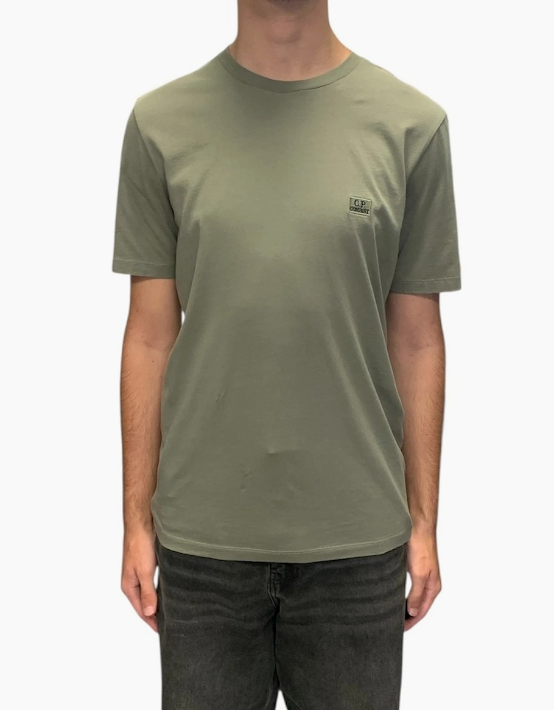 Cp Company Men's Tan Logo T-Shirt - Bronze Green  38 Medium