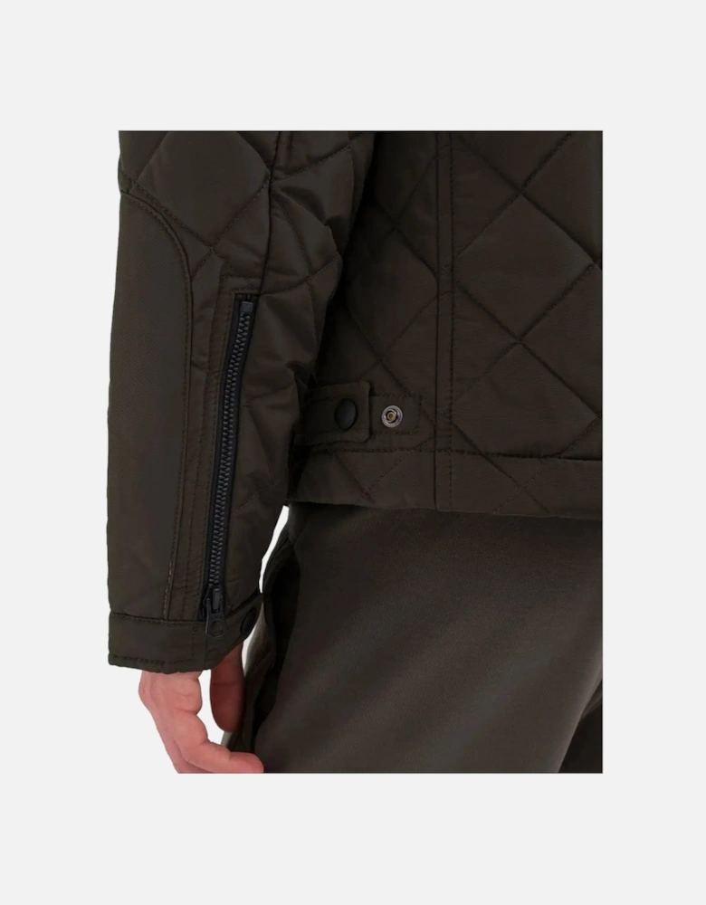 Mens Biker Jacket Dark Green