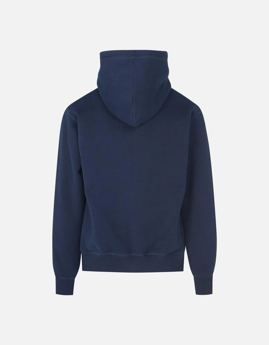 Red Maple Leaf Printed Hoodie in Navy