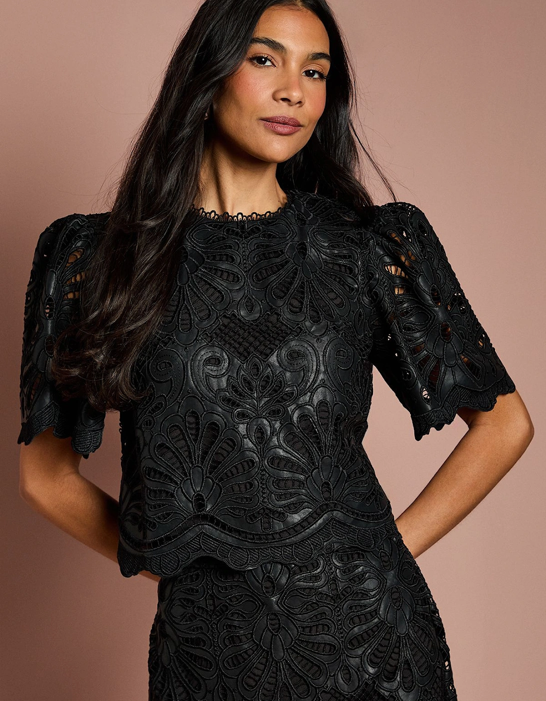 PU Lace Top, 2 of 1