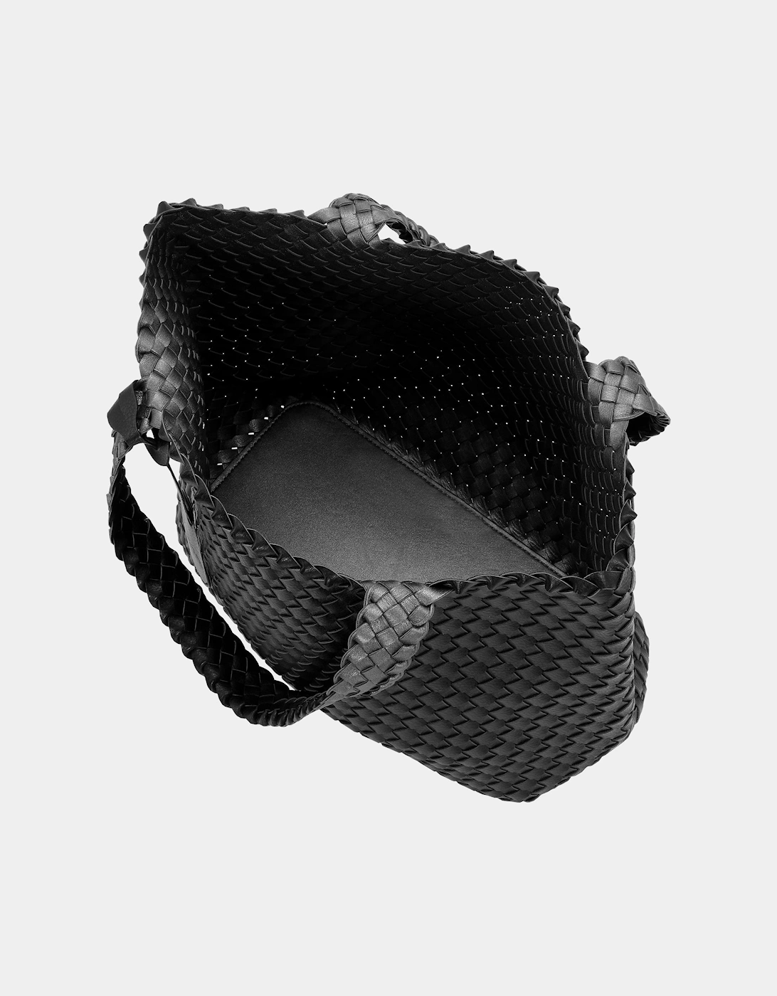 Reversable Womens Braided Shopper - Black Gun metal 001718