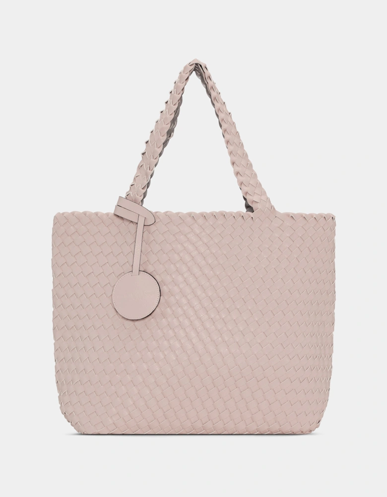 Reversable Womens Braided Shopper - Rose Silver 320710