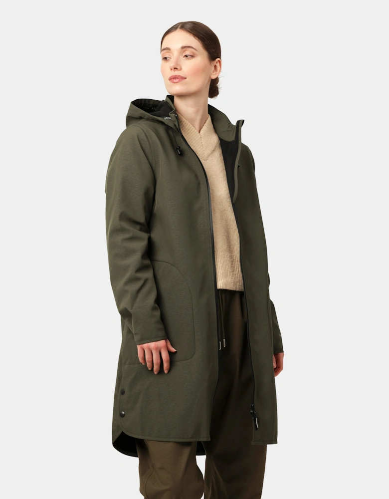 Rain Womens A-Line Softshell Raincoat - Army 410