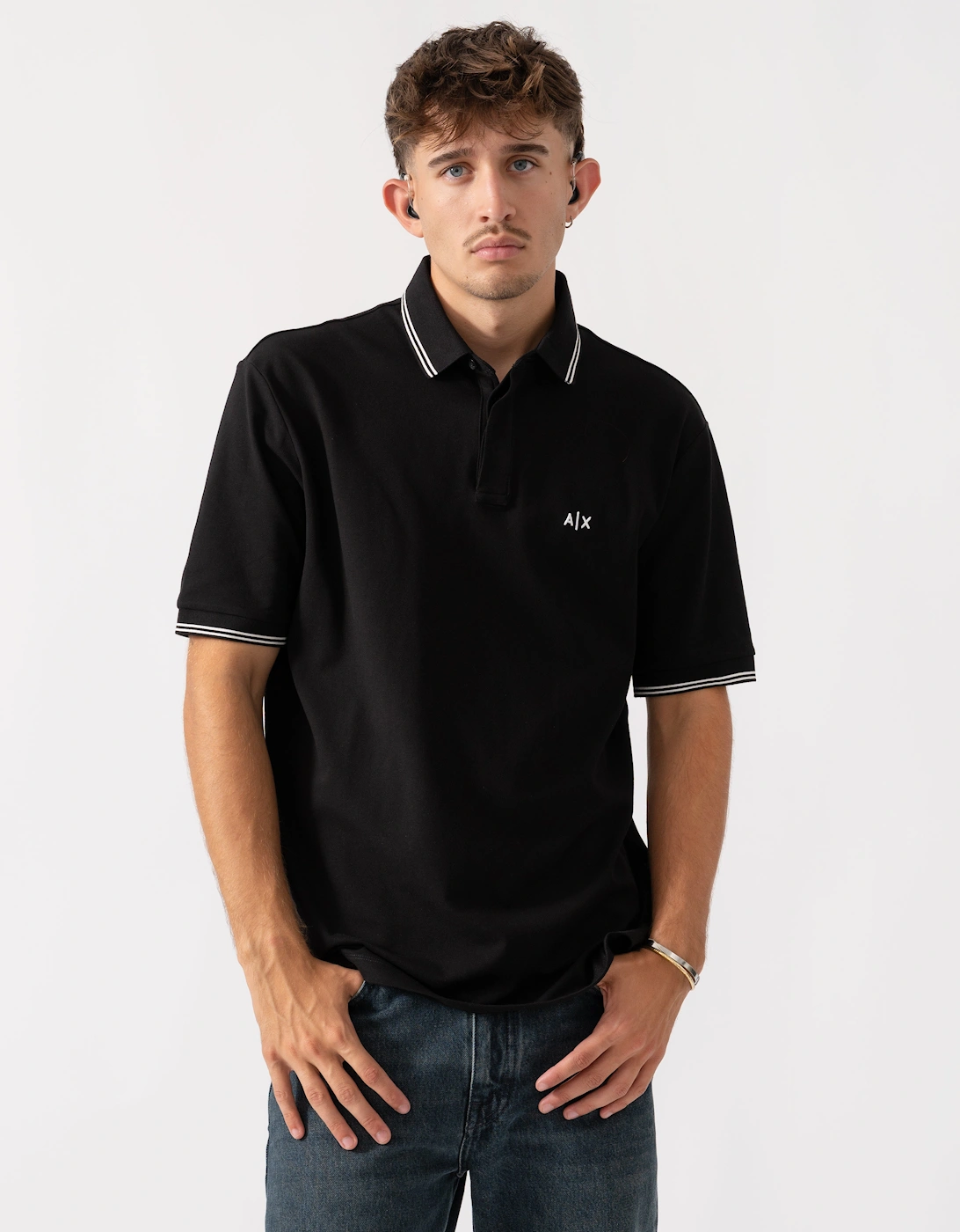 Armani Exchange Men's Black Polo Shirt Xm001287-Af17321 - Uc001 - : 38 M
