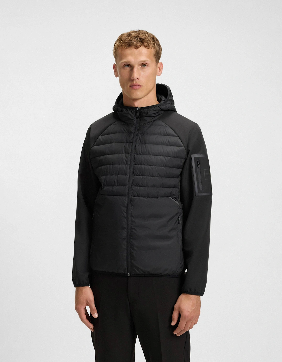 Hugo Boss Men's Black Boss Green J Urbanex Padded Hybrid Jacket - 001 - Size: 42/Regular