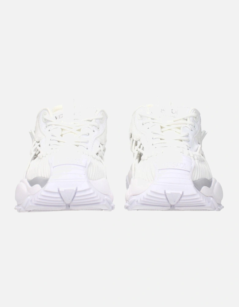Leather Sneakers with Multiple Logos Women - White