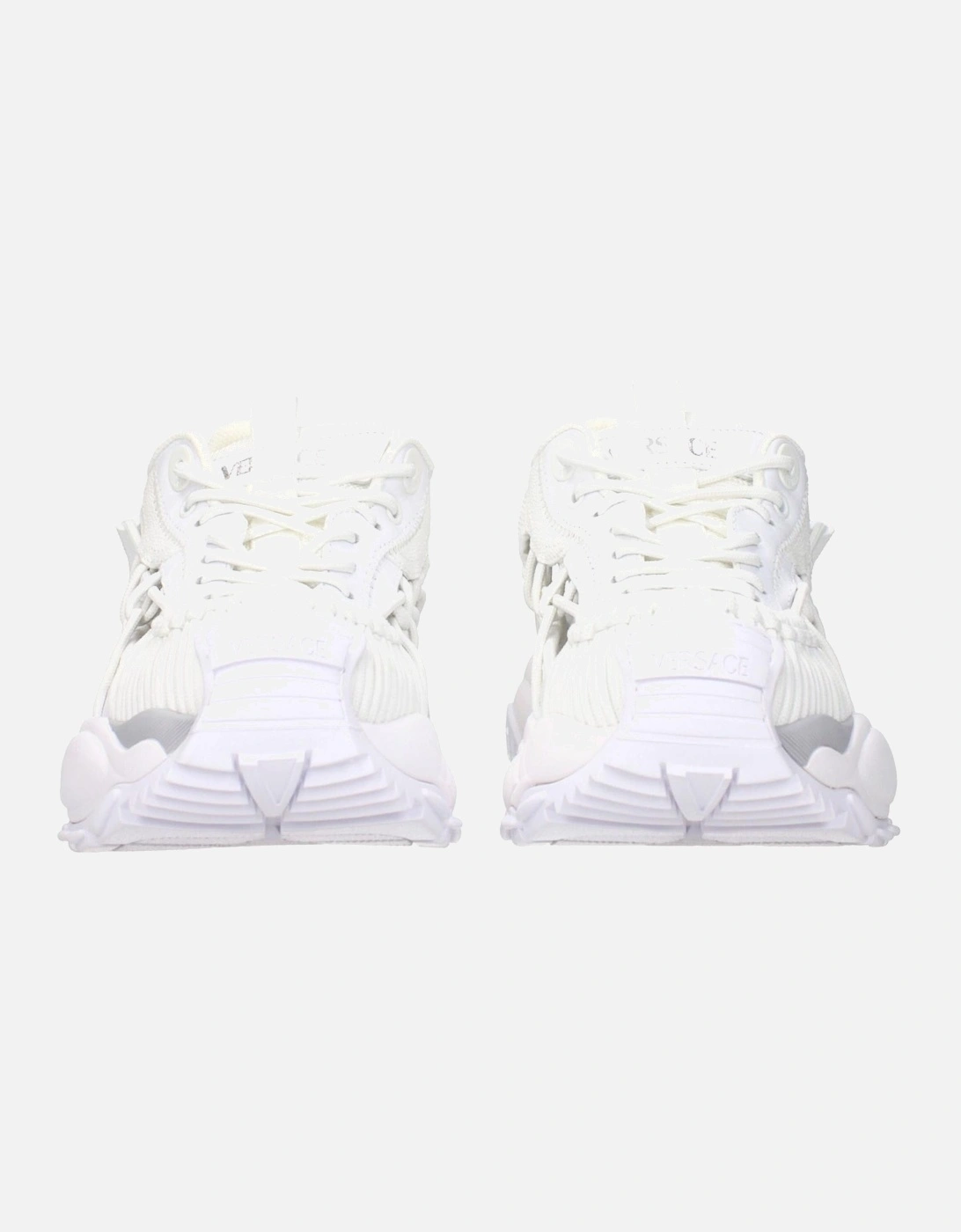 Leather Sneakers with Multiple Logos Women - White