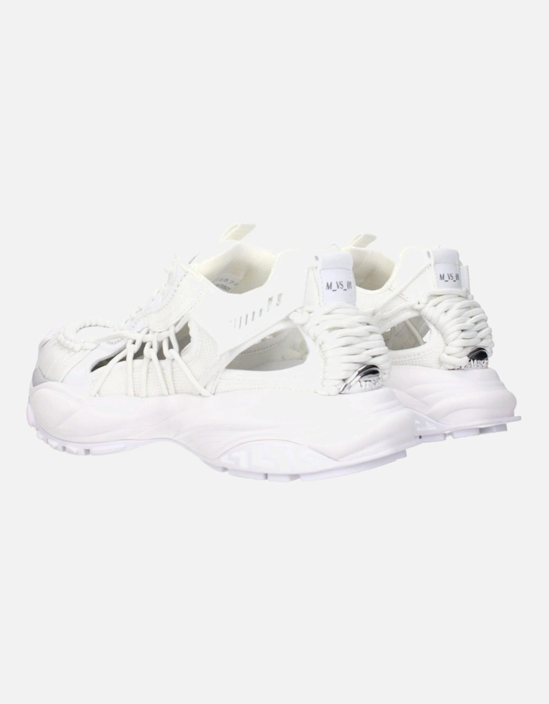Leather Sneakers with Multiple Logos Women - White