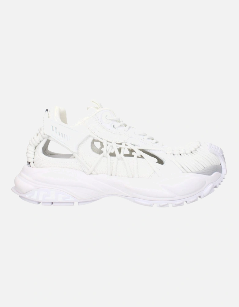 Leather Sneakers with Multiple Logos Women - White