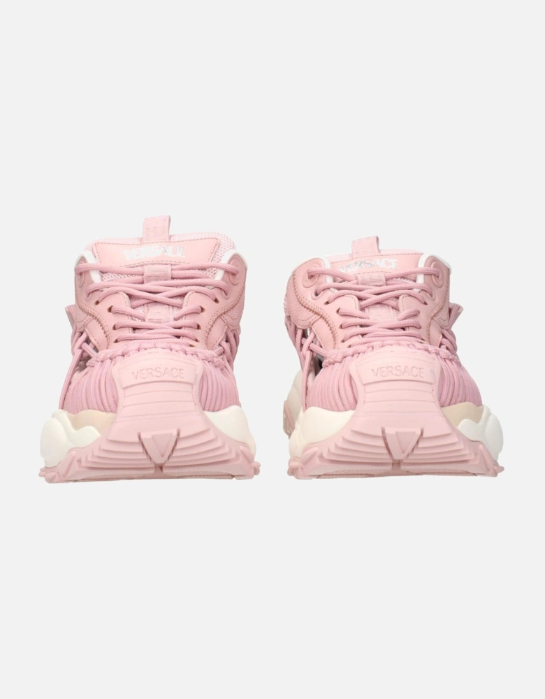 Leather Sneakers with Front Side and Back Logo Women - Pink