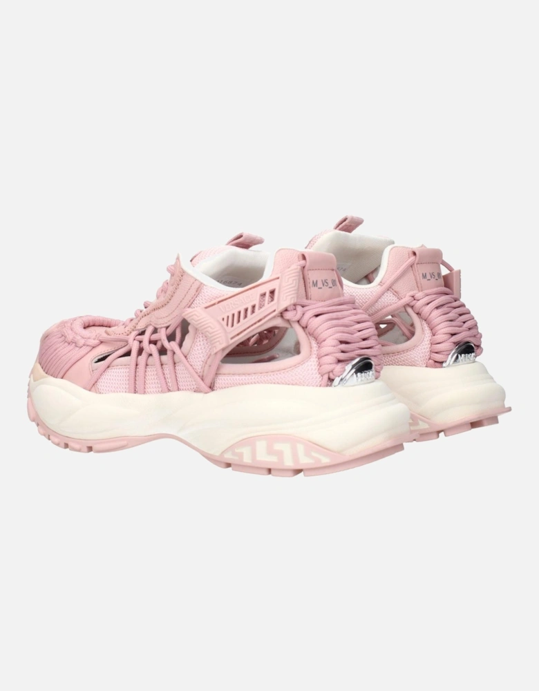 Leather Sneakers with Front Side and Back Logo Women - Pink
