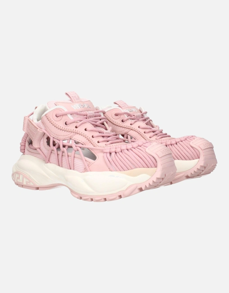 Leather Sneakers with Front Side and Back Logo Women - Pink