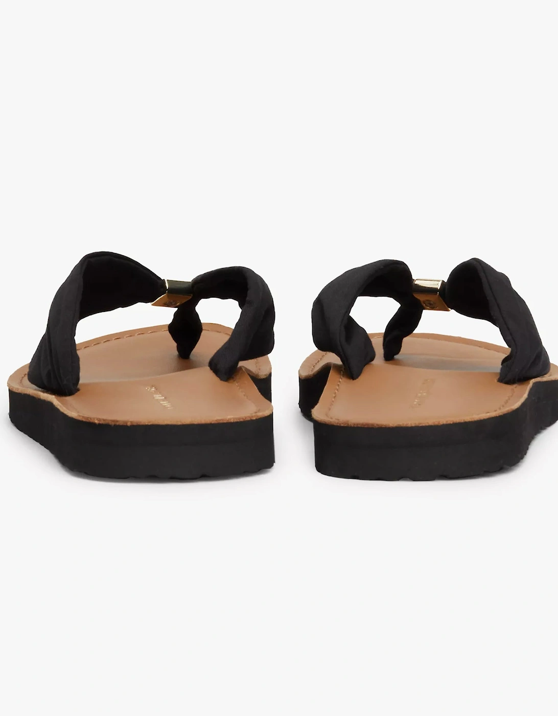 ELEVATED BEACH Womens Flip Flops Black