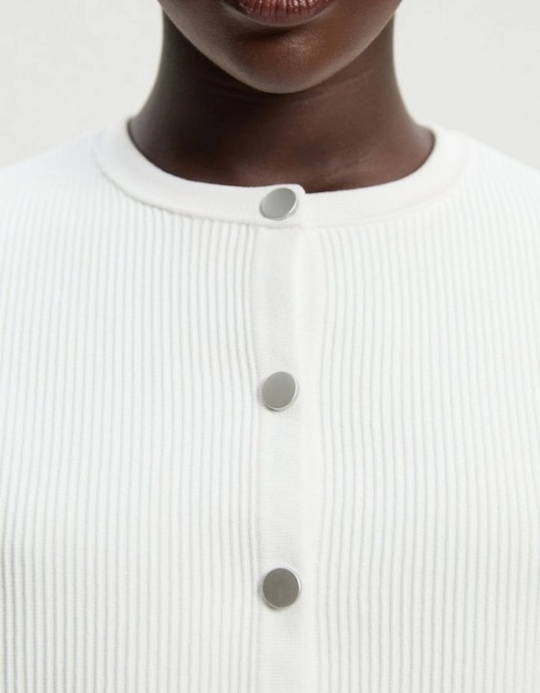 Ottoman Stitch Short Sleeve Knitted Cardi