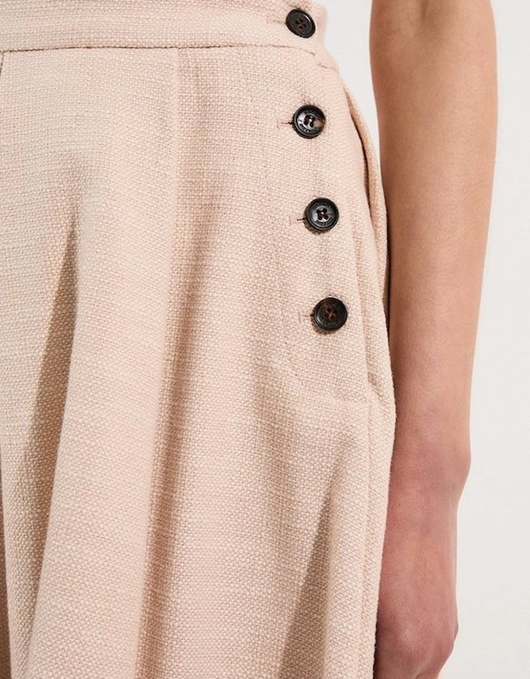 Spring Tweed Tailored Pleated Full Skirt