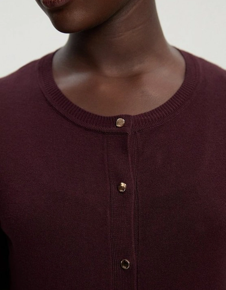 Viscose Blend Popper Knitted Cardigan