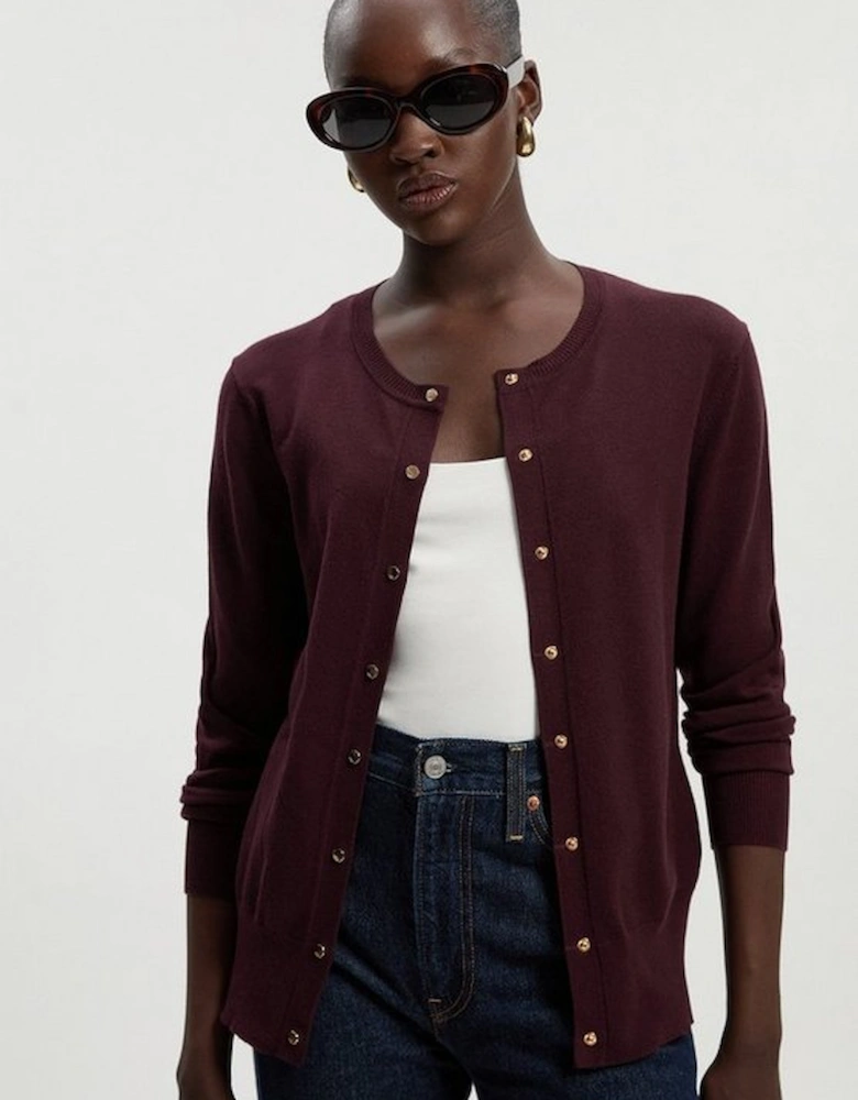 Viscose Blend Popper Knitted Cardigan