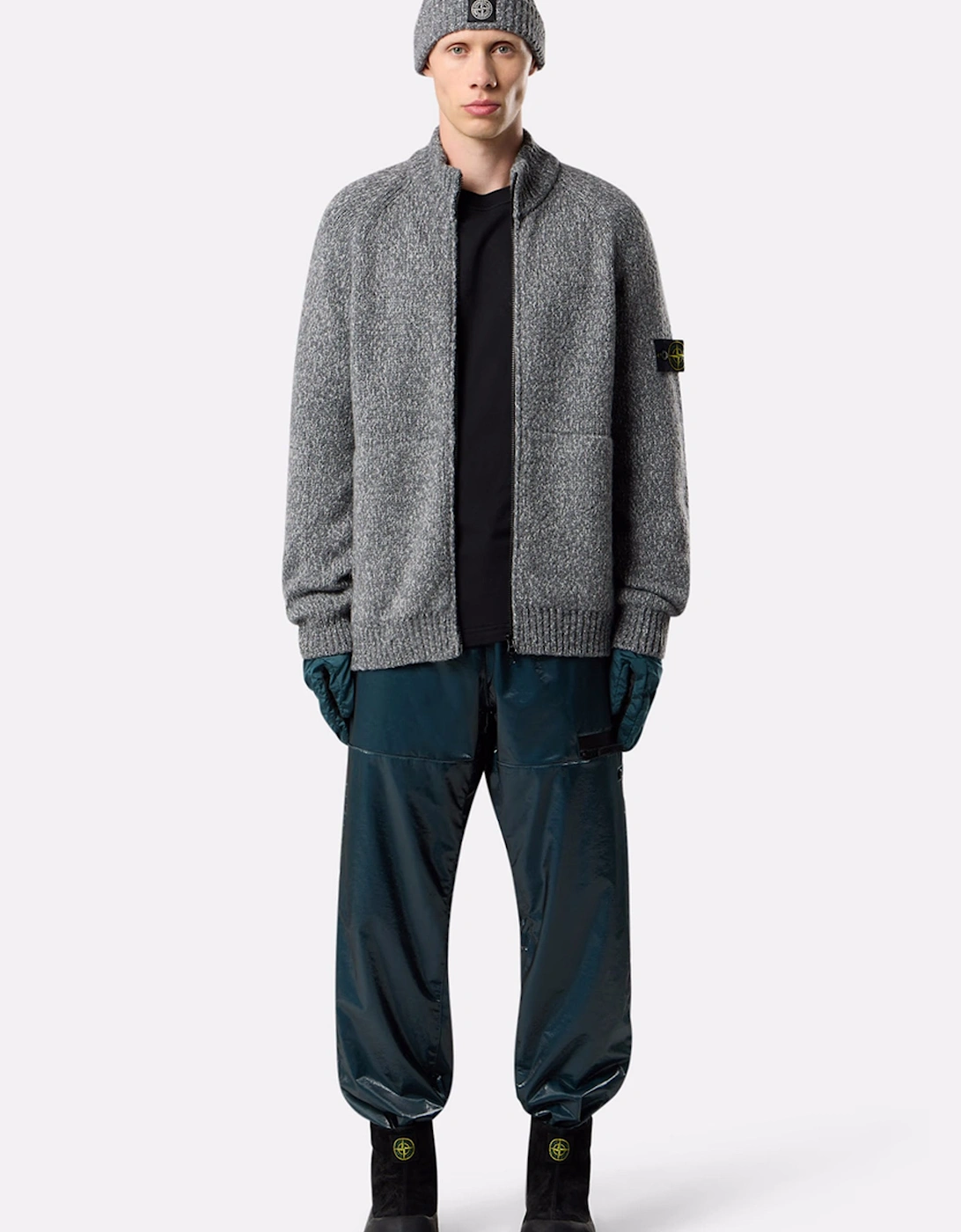 S00N1 Zip Sweater Cement