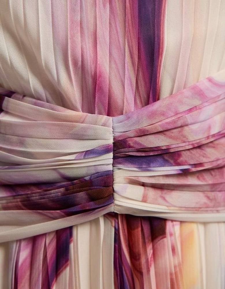 Marble Soft Pleated One Shoulder Blouse