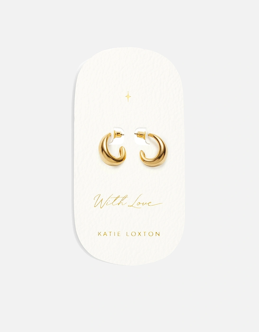 With Love Signet 18-Karat Gold-Plated Hoop Earrings, 2 of 1