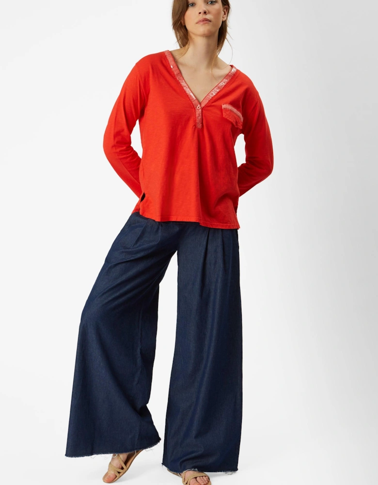 Sequin Trim Top