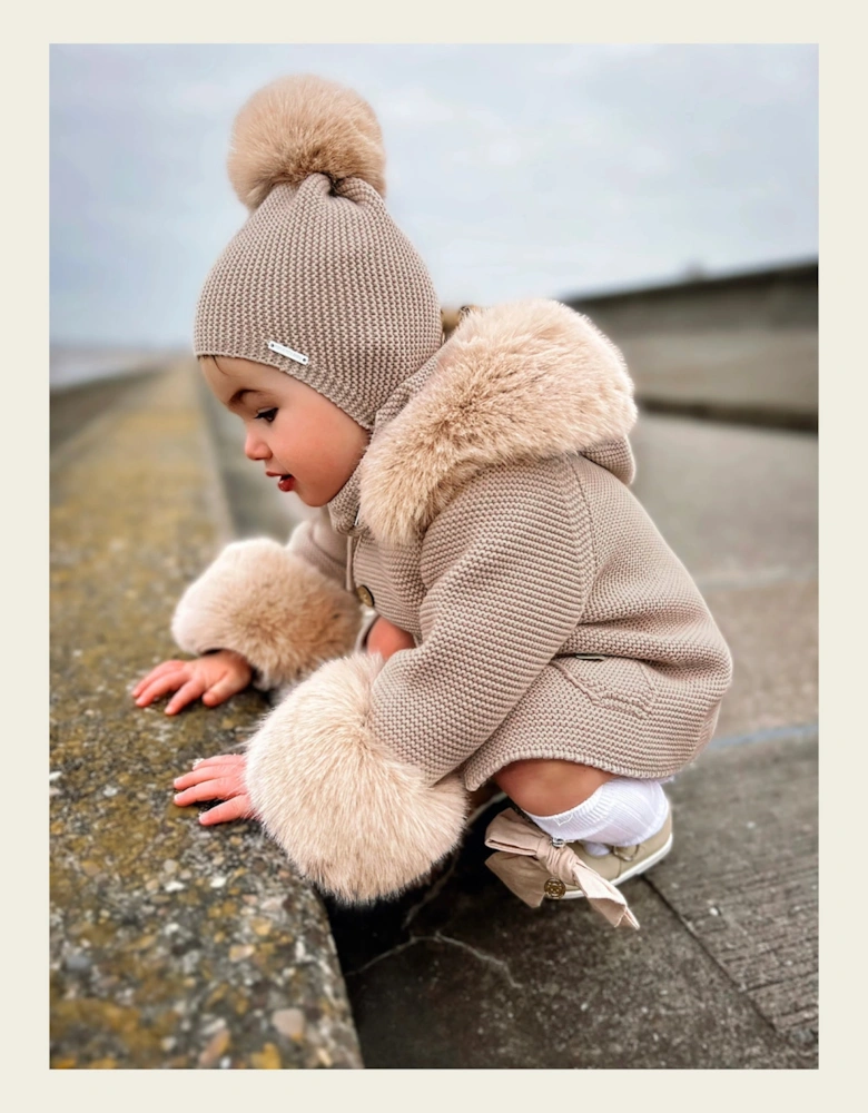 Sand Faux Fur Cuffs