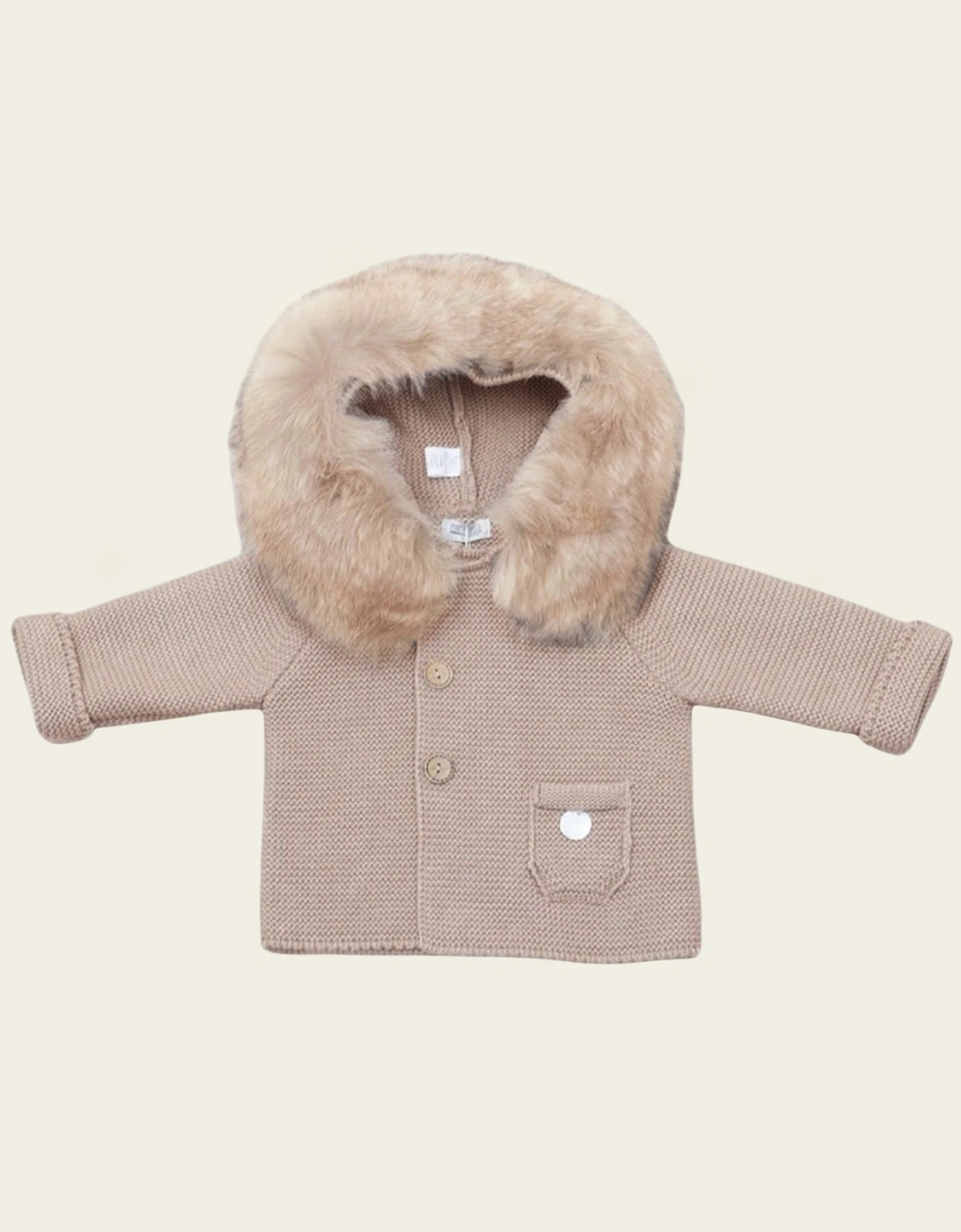 Sand Knit Faux Fur Cardigan, 4 of 3