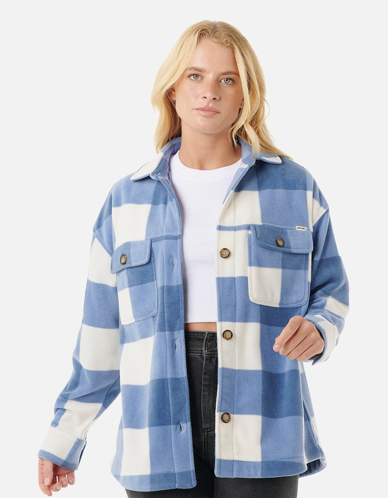 Rip Curl Womens Neon Isles Fleece Shacket Long Sleeve Shirt