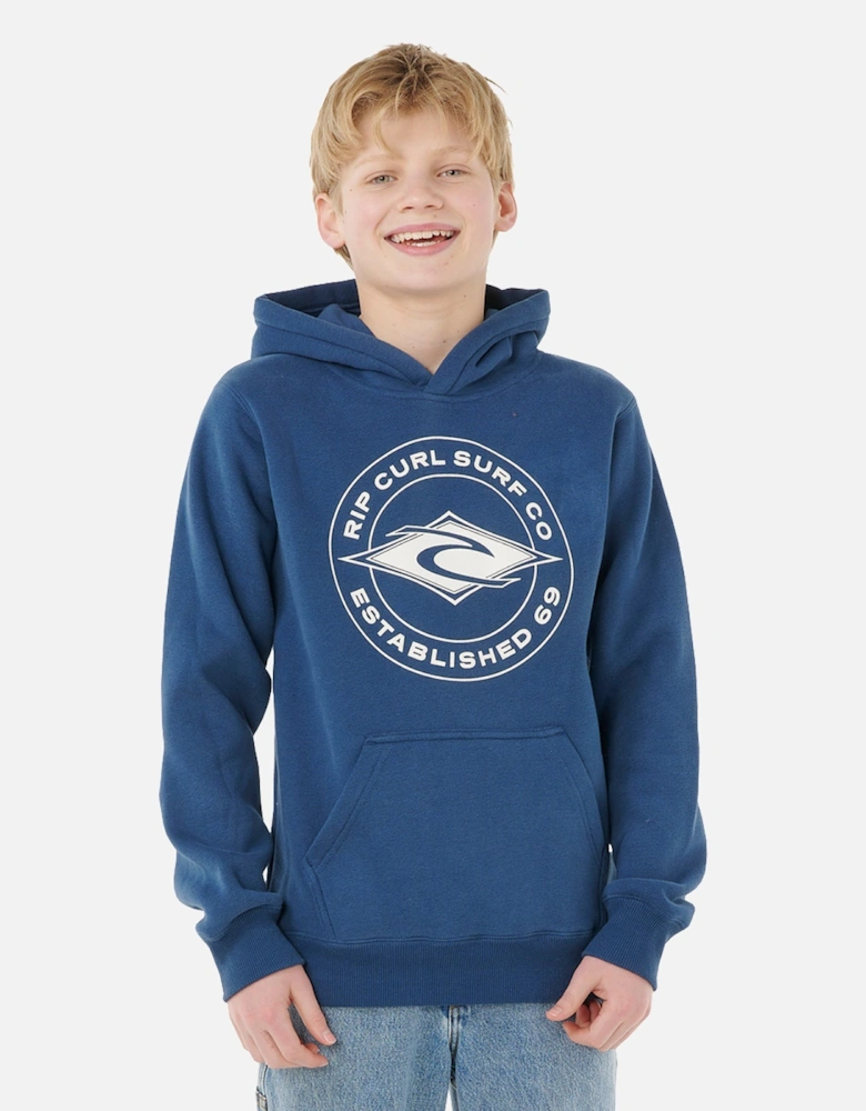 Rip Curl Kids Stapler Front Print Graphic Logo Hoodie