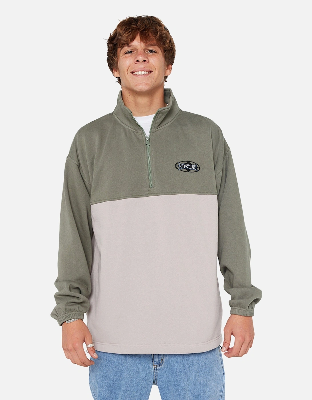 Rip Curl Mens Heritage Oval Crew Neck Half Zip Fleece, 2 of 1