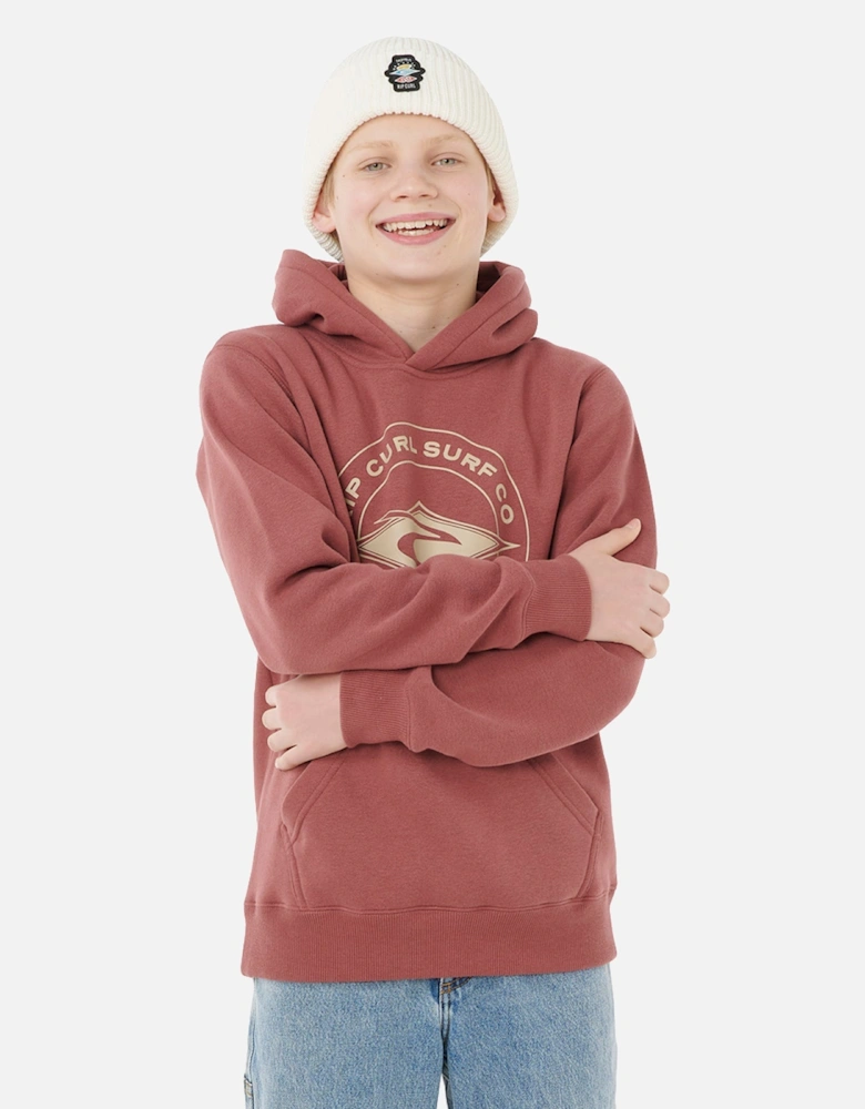 Rip Curl Kids Stapler Front Print Graphic Logo Hoodie