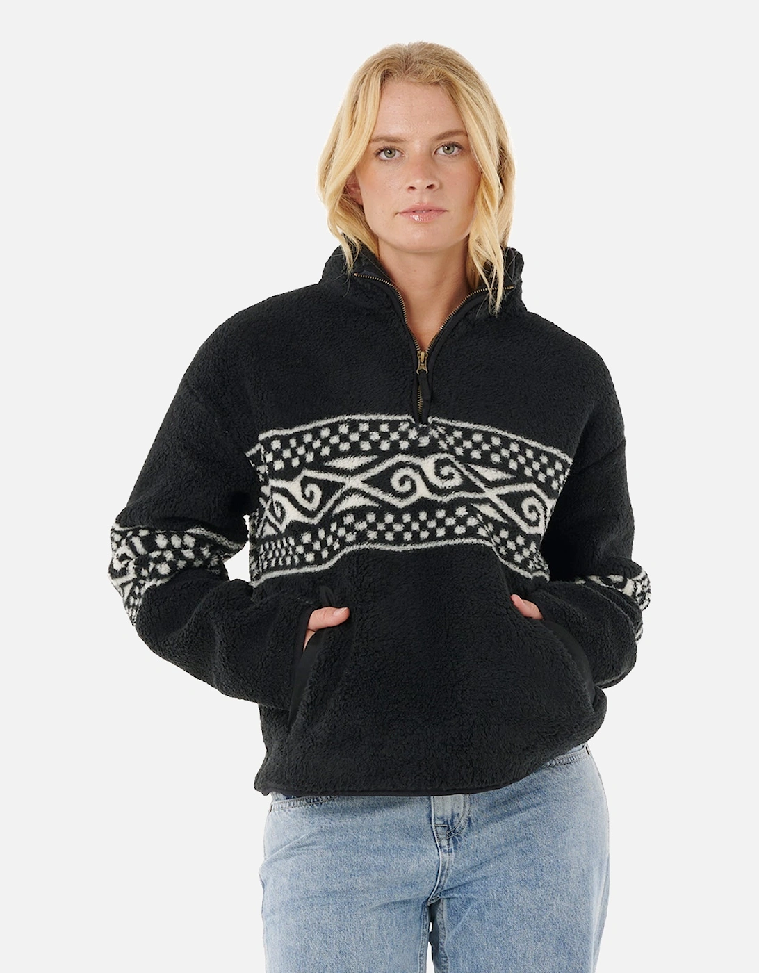 Rip Curl Womens Oceanic Cosmic Kiss Half Zip Fleece, 2 of 1