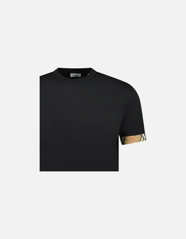 'Ellison' Organic Cotton Check Sleeve Black