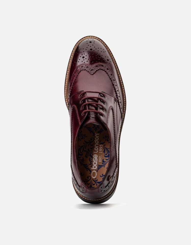 London York Leather Men's Bordo Brogues Shoes