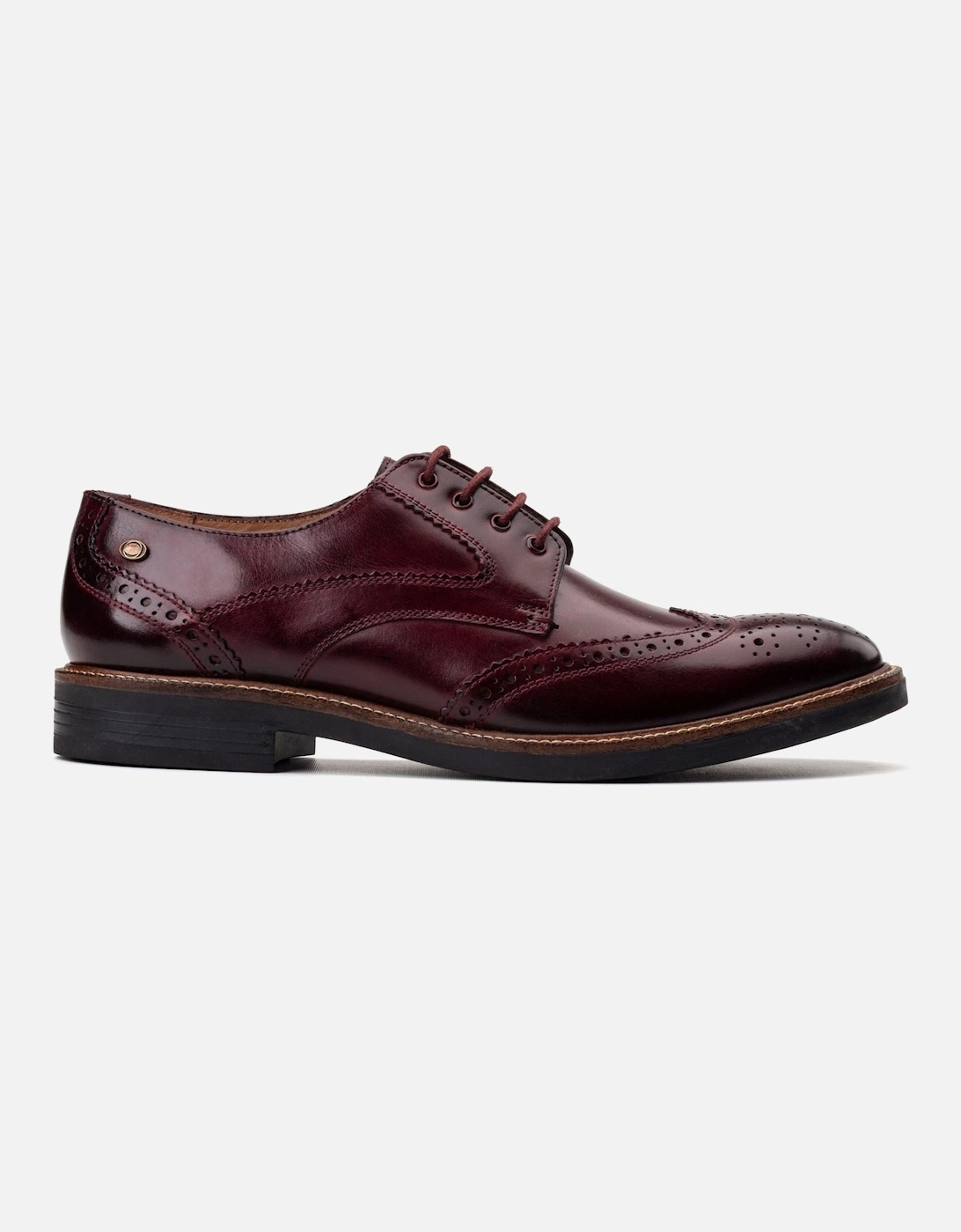 London York Leather Men's Bordo Brogues Shoes