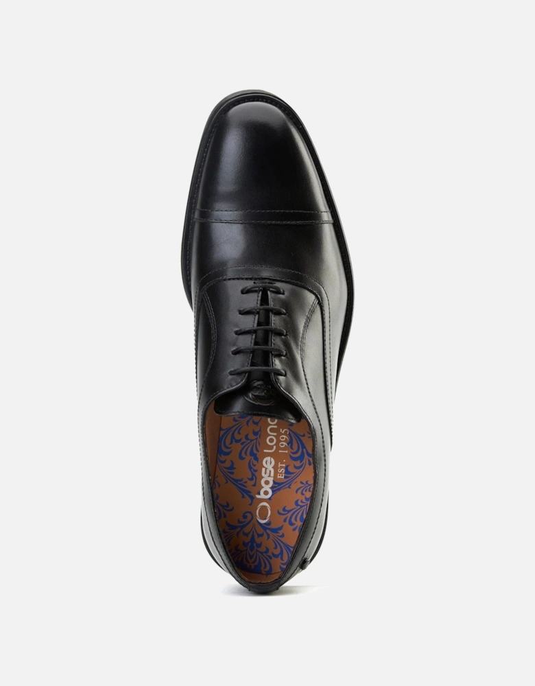 London Lapel Leather Men's Black Oxford Shoes