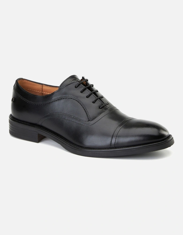 London Lapel Leather Men's Black Oxford Shoes