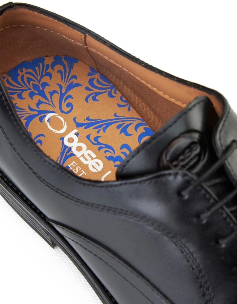 London Lapel Leather Men's Black Oxford Shoes