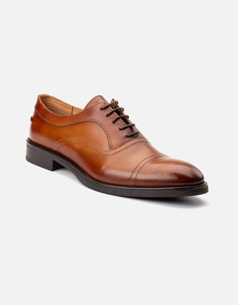 London Lapel Leather Men's Tan Oxford Shoes