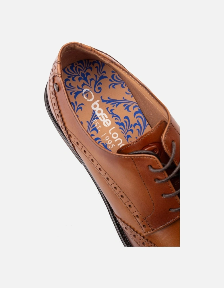 London Pocket Leather Men's Tan Brogues Shoes