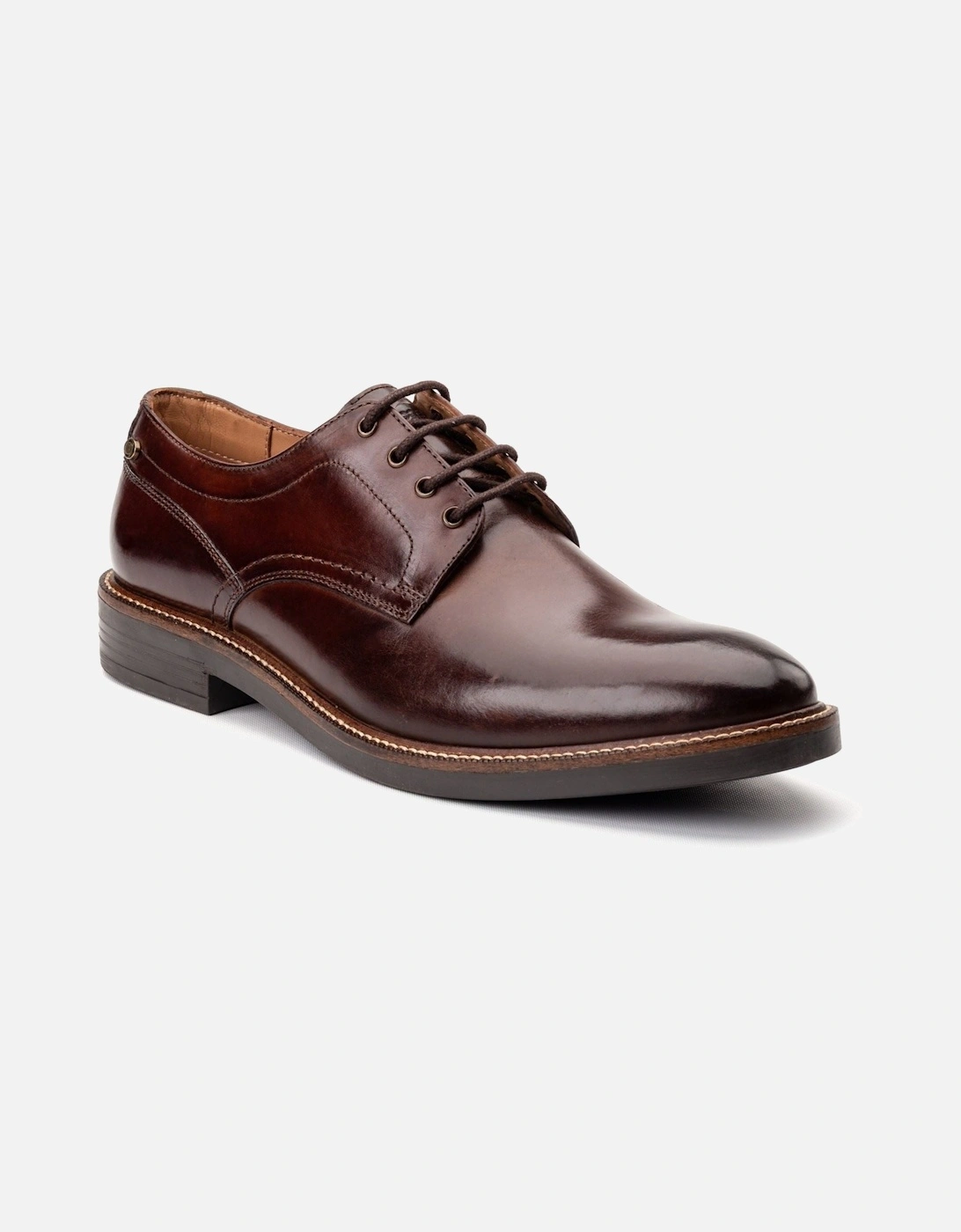 London Durham Leather Men's Burnt Brown Lace-Up Shoes, 7 of 6