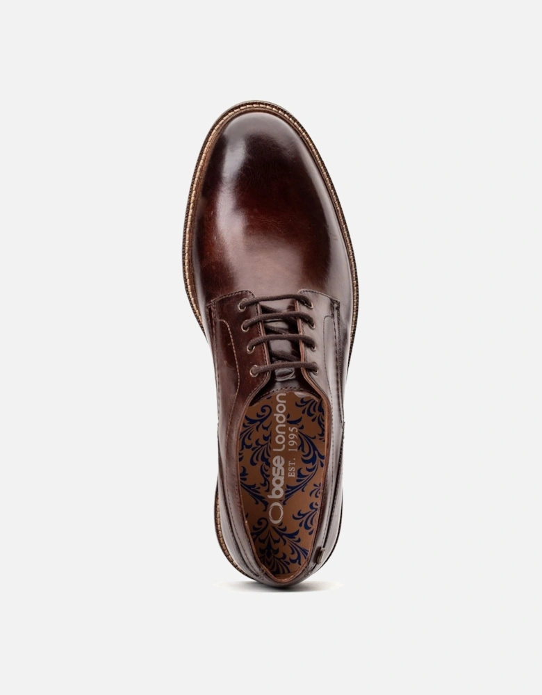 London Durham Leather Men's Burnt Brown Lace-Up Shoes