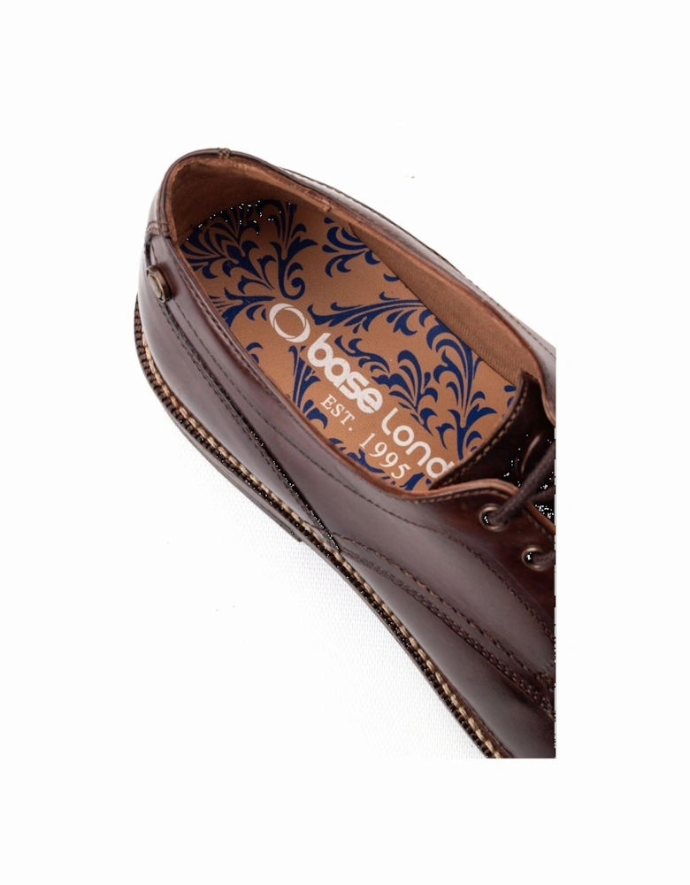 London Durham Leather Men's Burnt Brown Lace-Up Shoes