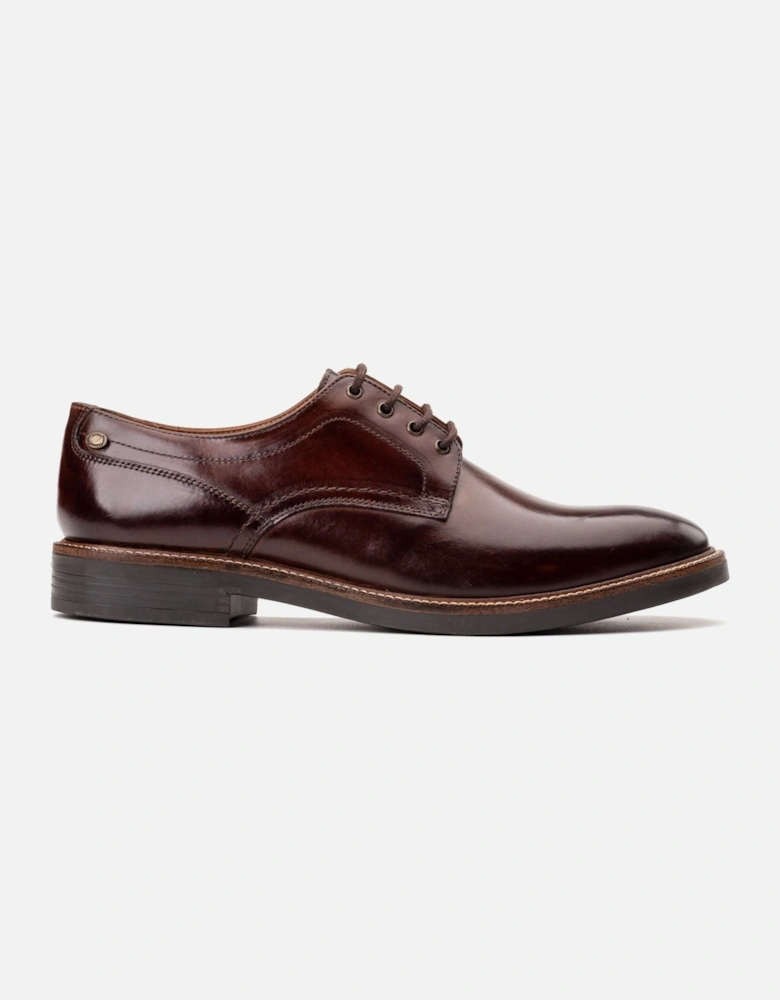 London Durham Leather Men's Burnt Brown Lace-Up Shoes